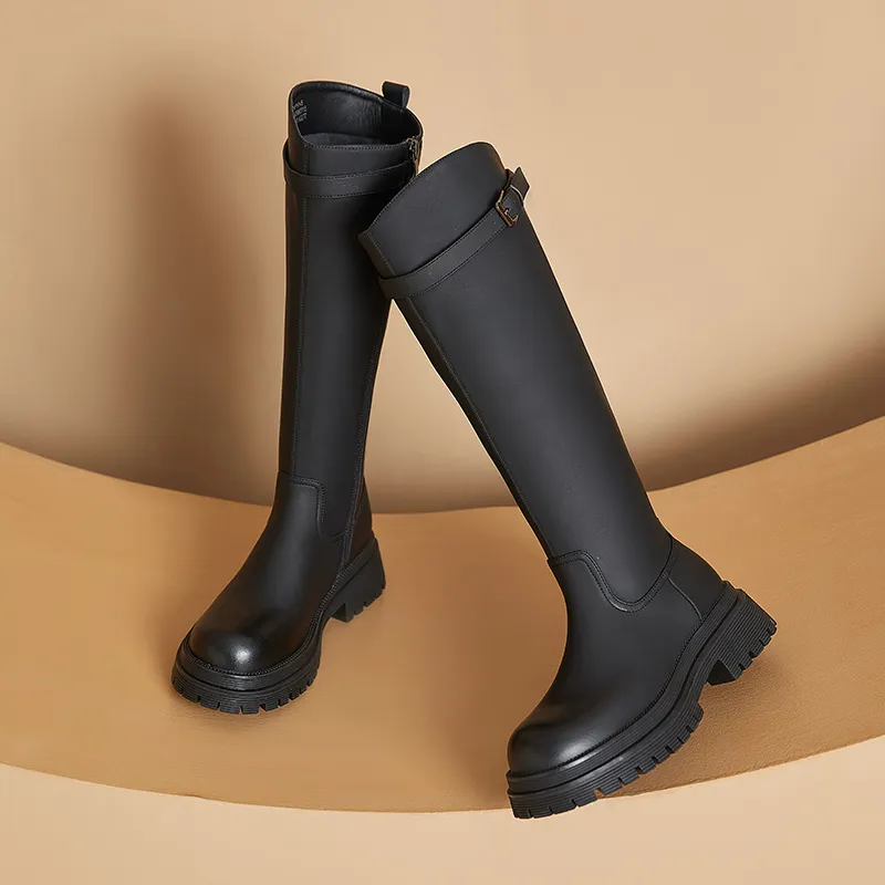 DAPHNE Thermal Knee High Boots 4.7cm Women's-11