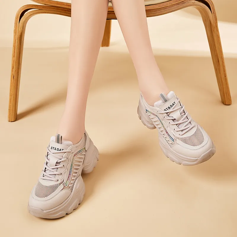 ST&SAT Wear-Resistant Slip-Resistant Low-Top Chunky Sneakers Women's-10