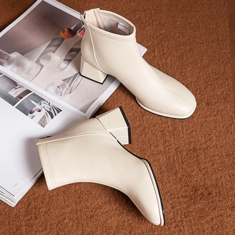 DAPHNE Ankle Boots Women's White-5
