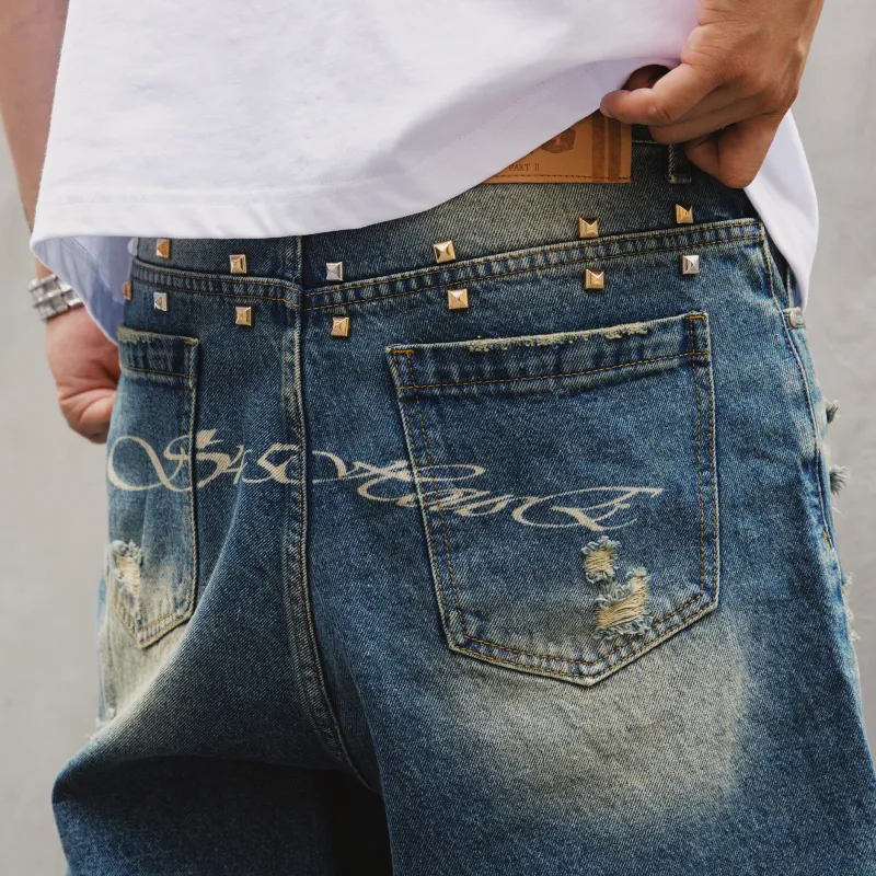S45 Denim Shorts Men Blue-4