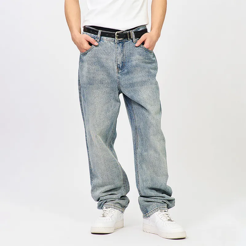 S45 Cleanfit Style Basic Versatile Bottom Straight Fit Jeans Men's-16