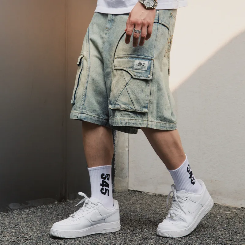 S45 Denim Shorts Men Light Blue-3