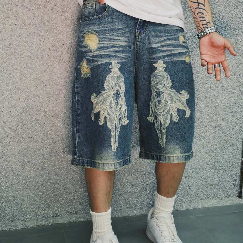 S45 Denim Shorts Men Blue-3