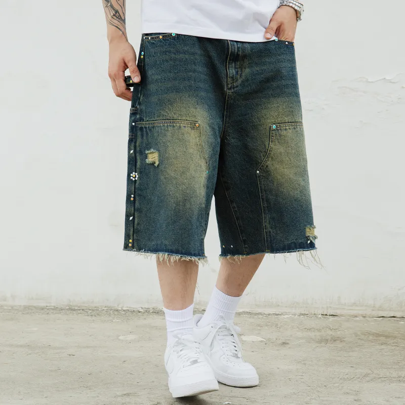 S45 Denim Shorts Men Blue-3