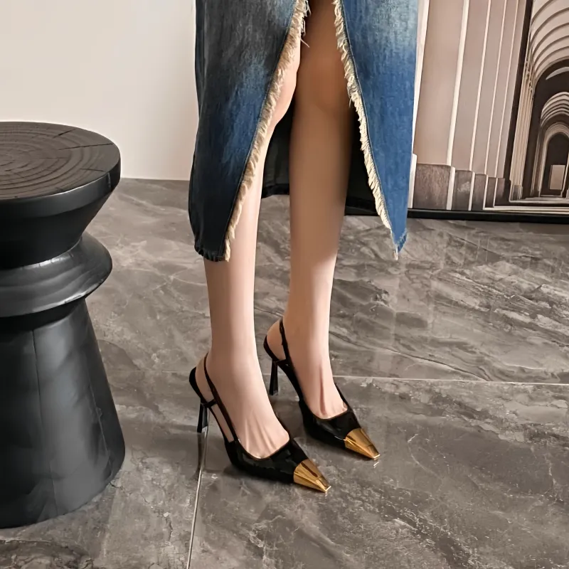 Crelinkxlat Slim Heel High Heels Women's Black-2