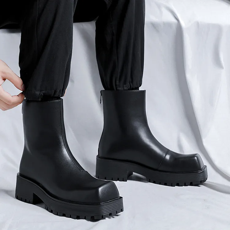YEDANI Ankle Boots Men Black-12