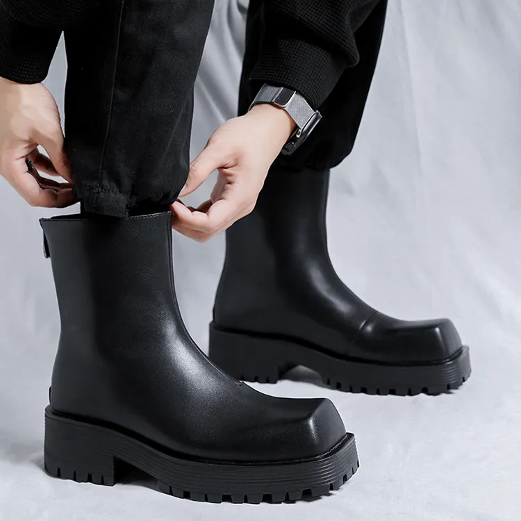 YEDANI Ankle Boots Men Black-10