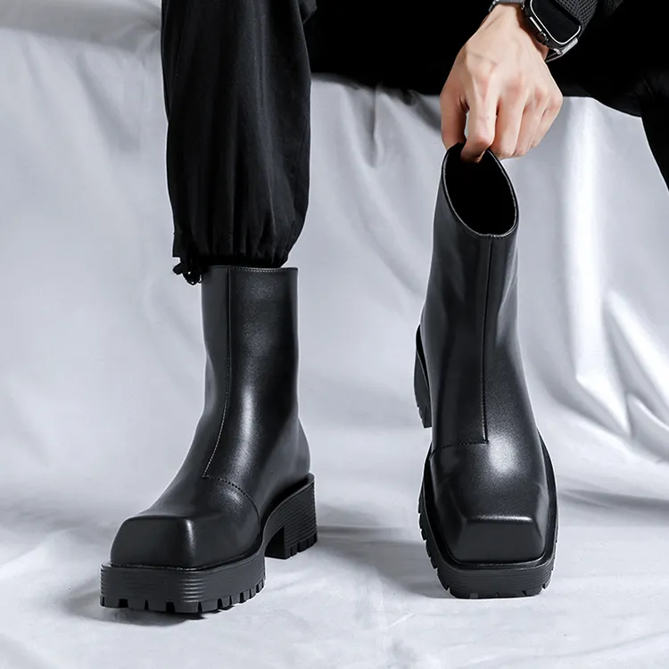 YEDANI Ankle Boots Men Black-13