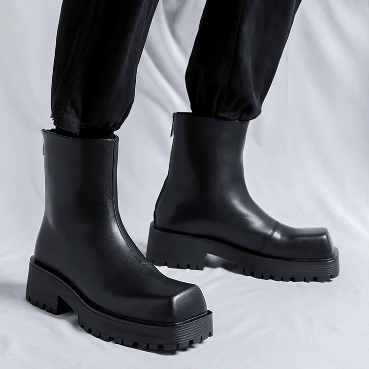 YEDANI Ankle Boots Men Black-9