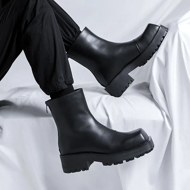YEDANI Ankle Boots Men Black-11