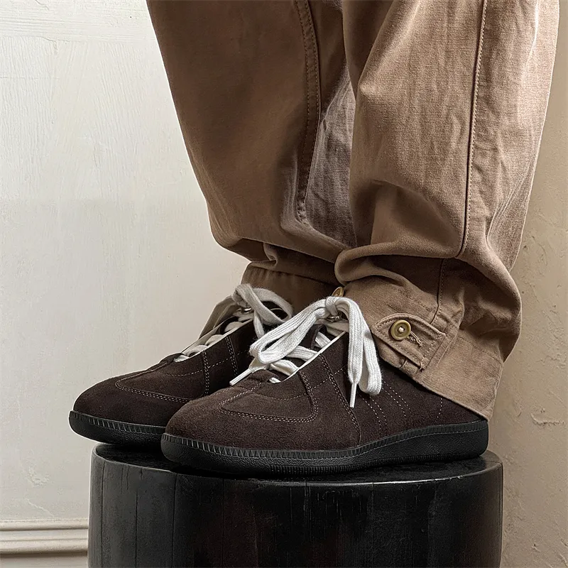 YEDANI Non slip Lightweight Low Top Skateboard Shoes Unisex Brown-3