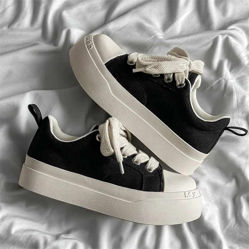 YEDANI Height Increasing Low Top Skateboard Shoes Unisex Black-4