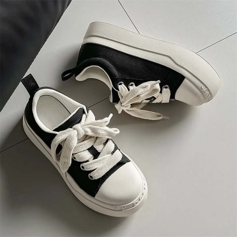 YEDANI Height Increasing Low Top Skateboard Shoes Unisex Black-3