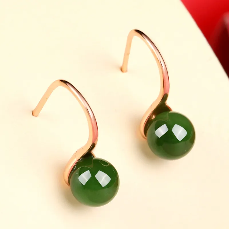 Yi Zhen Ge Hetian Jade 925 Silver Earrings Women's-4