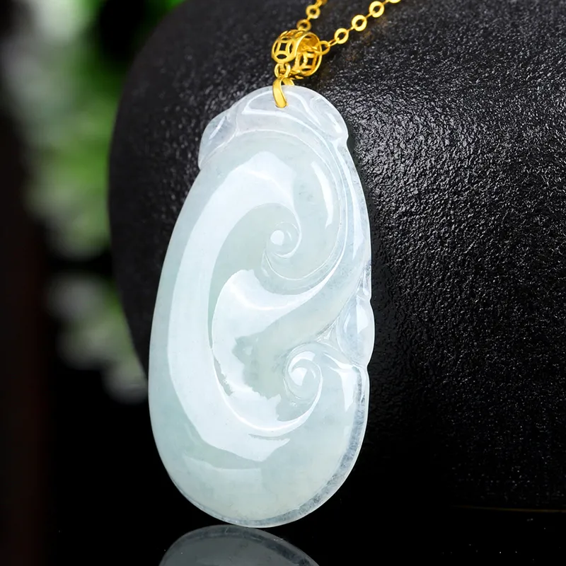 Yi Zhen Ge Ice Glutinous Jadeite Pendants Unisex-1