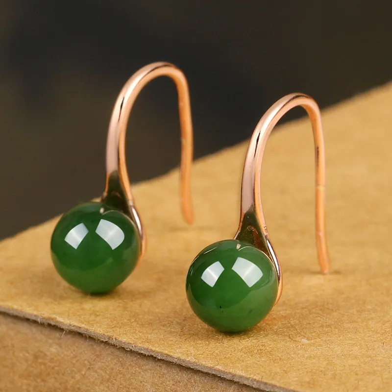 Yi Zhen Ge Hetian Jade 925 Silver Earrings Women's-1