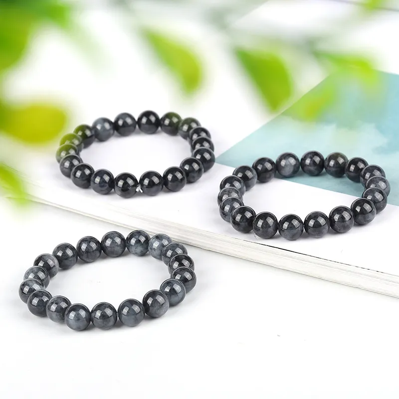 Yi Zhen Ge Bean Type Jadeite Bracelets Unisex-5