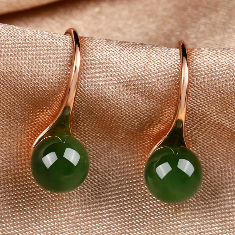 Yi Zhen Ge Hetian Jade 925 Silver Earrings Women's-6