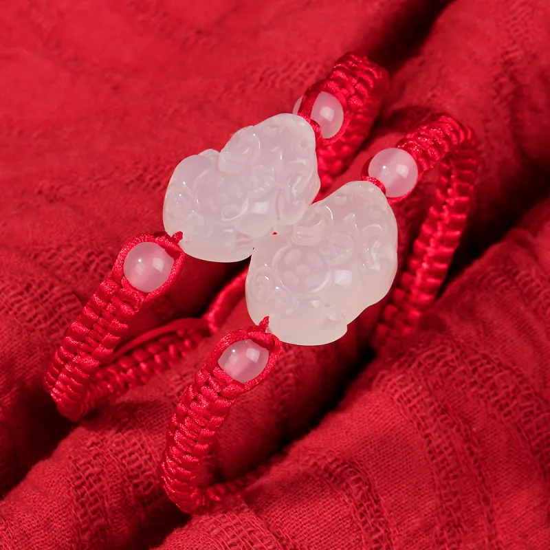 Yi Zhen Ge Chalcedony Jade Bracelets Unisex Chalcedony-12