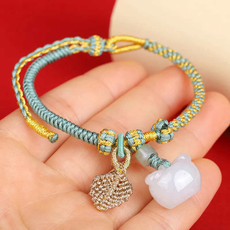 Yi Zhen Ge Glutinous Jade Jadeite Bracelets Unisex-6