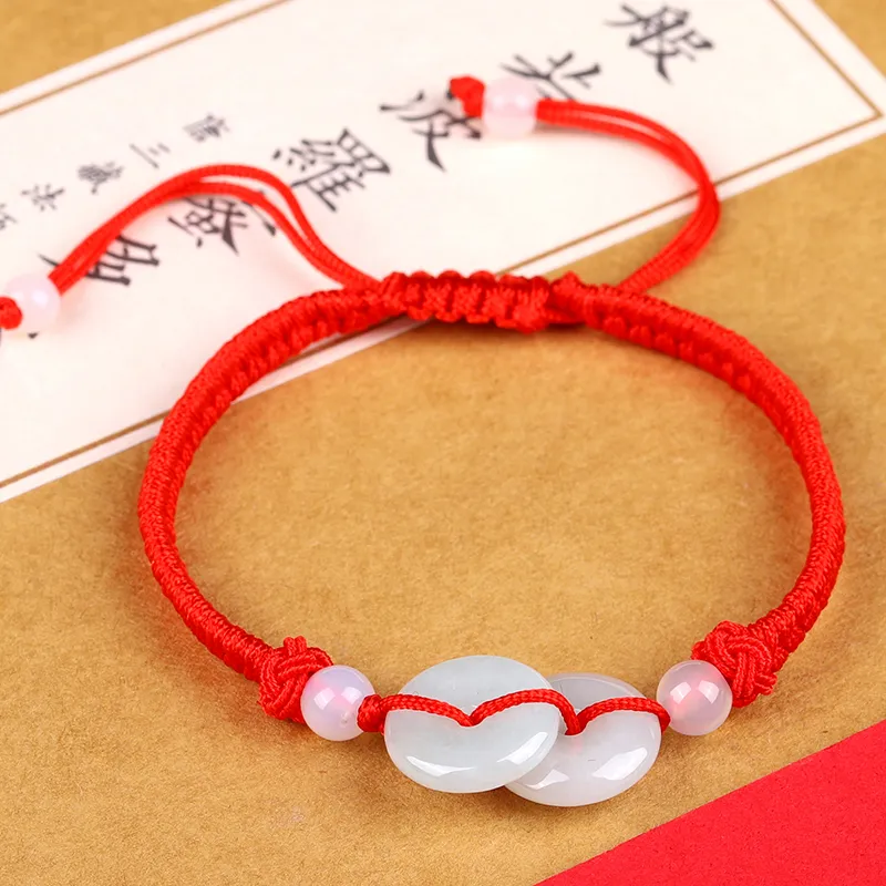 Yi Zhen Ge Bean Type Jadeite Bracelets Unisex-1
