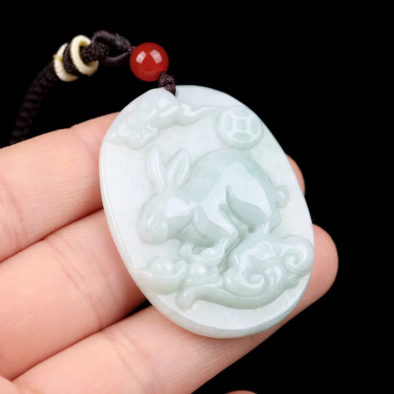 Yi Zhen Ge Glutinous Jade Jadeite Pendants Unisex-1