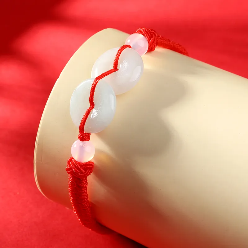 Yi Zhen Ge Bean Type Jadeite Bracelets Unisex-3
