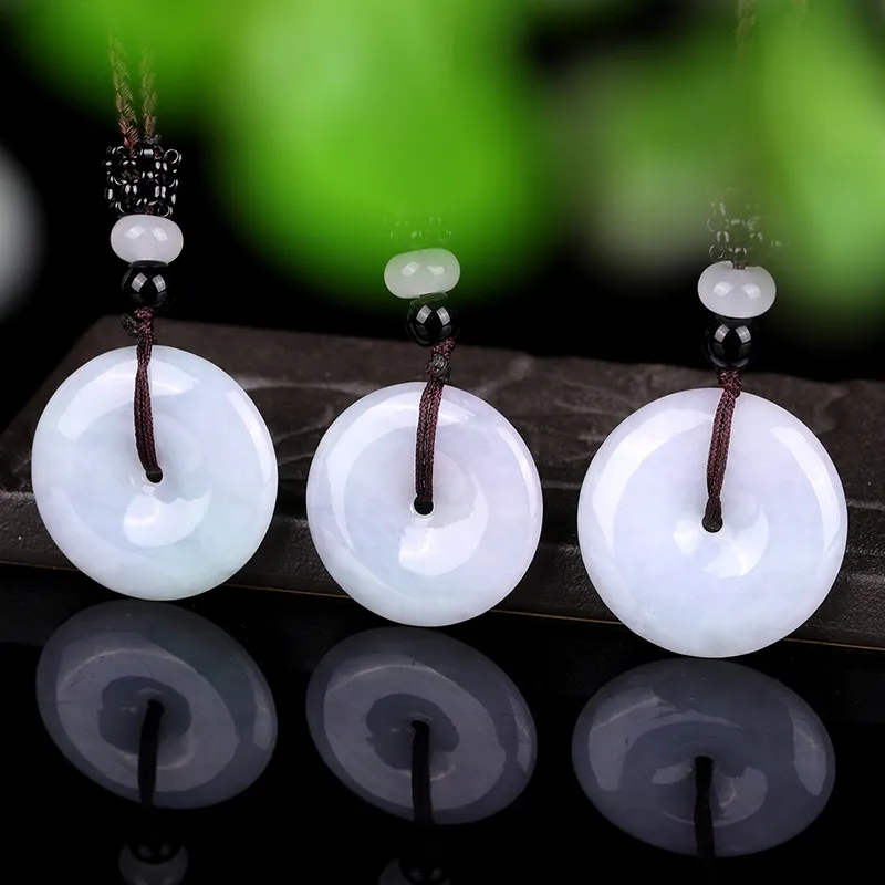 Yi Zhen Ge Ice Glutinous Jadeite Pendants Unisex-12