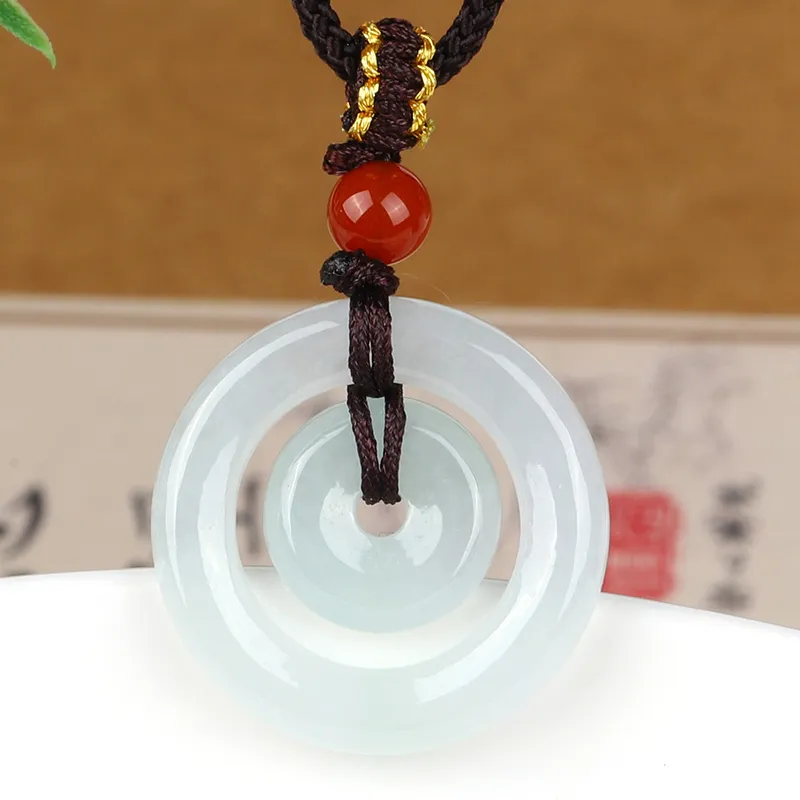 Yi Zhen Ge Glutinous Jade Jadeite Pendants Unisex-4