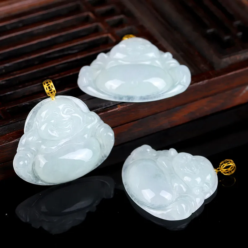 Yi Zhen Ge Glutinous Jade Jadeite Pendants Unisex-6