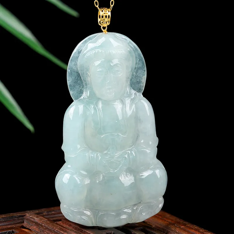 Yi Zhen Ge Ice Glutinous Jadeite Pendants Unisex-3