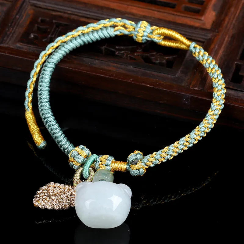 Yi Zhen Ge Glutinous Jade Jadeite Bracelets Unisex-8