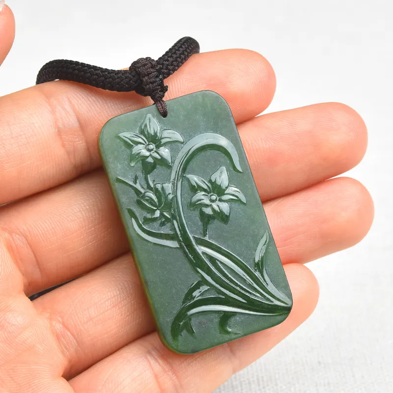 Yi Zhen Ge Hetian Jade Pendants Jasper Unisex-2