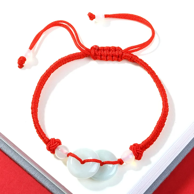 Yi Zhen Ge Bean Type Jadeite Bracelets Unisex-5