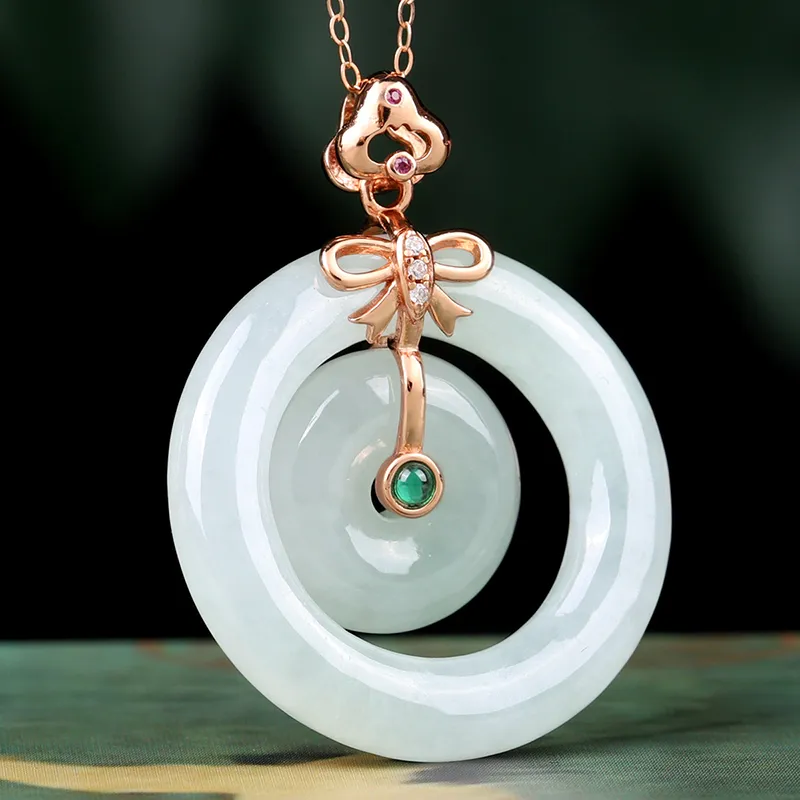 Yi Zhen Ge Glutinous Jade Jadeite Pendants Unisex-6