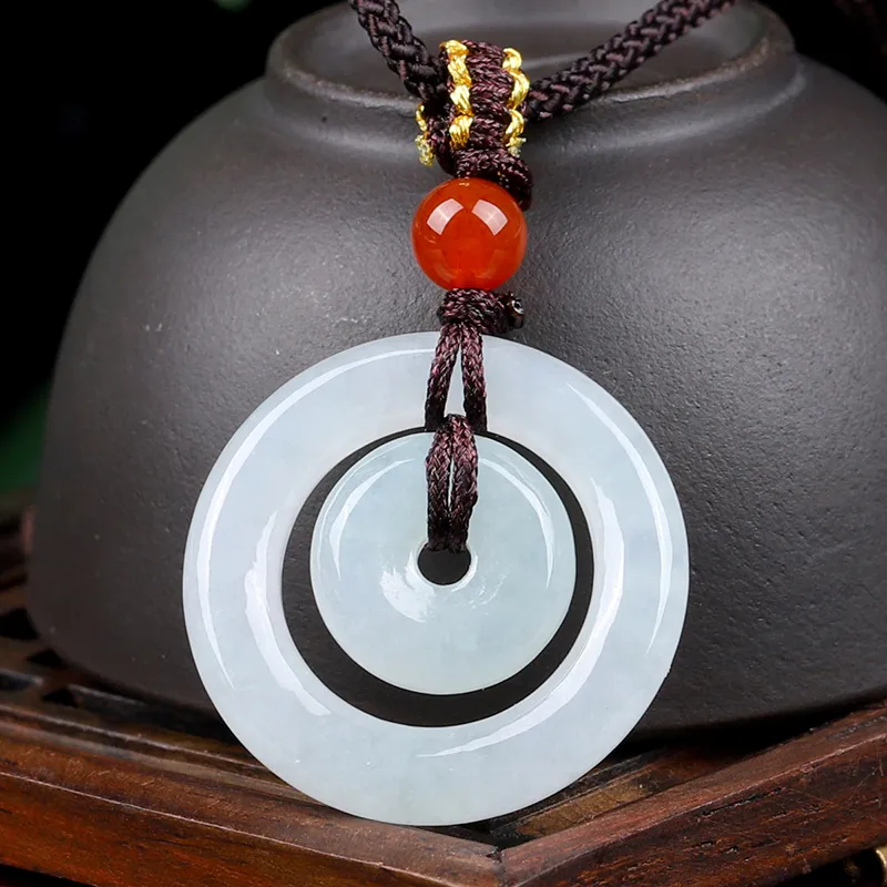 Yi Zhen Ge Glutinous Jade Jadeite Pendants Unisex-5