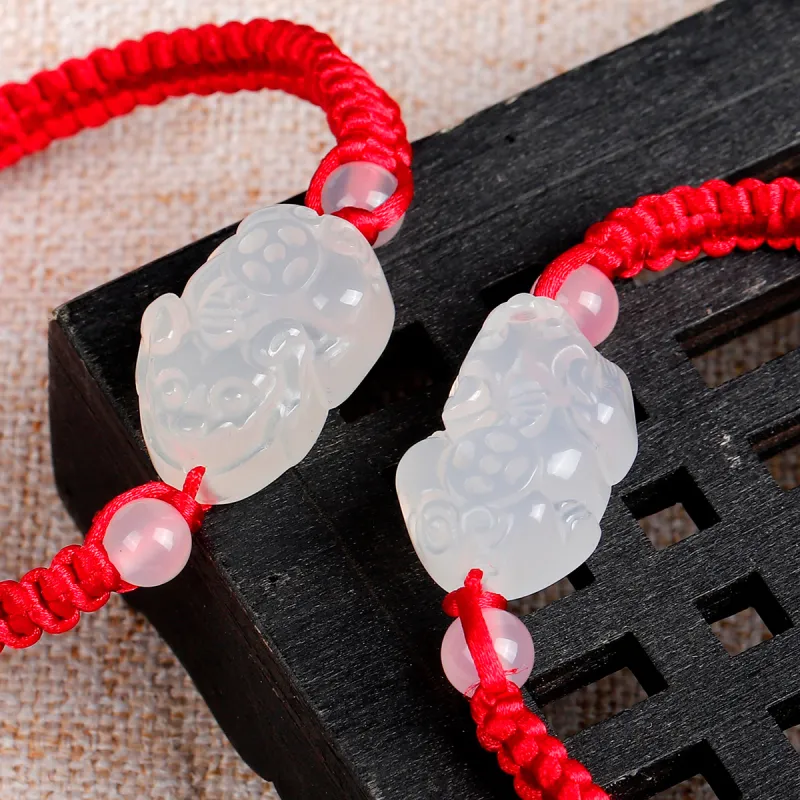 Yi Zhen Ge Chalcedony Jade Bracelets Unisex Chalcedony-7