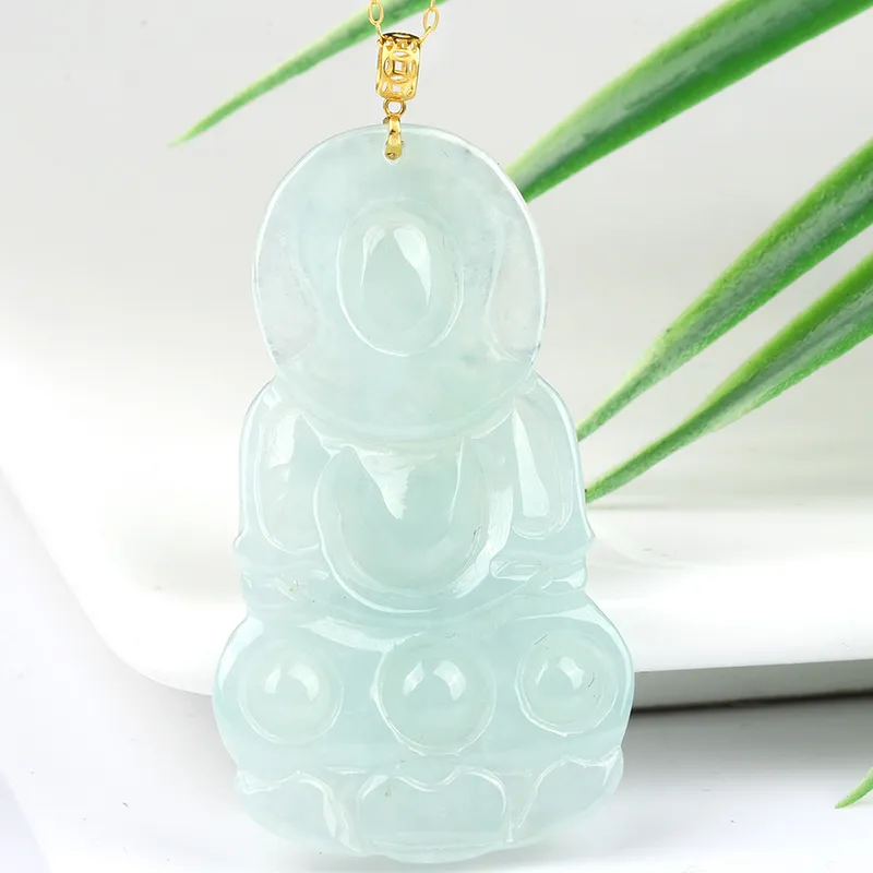 Yi Zhen Ge Ice Glutinous Jadeite Pendants Unisex-5