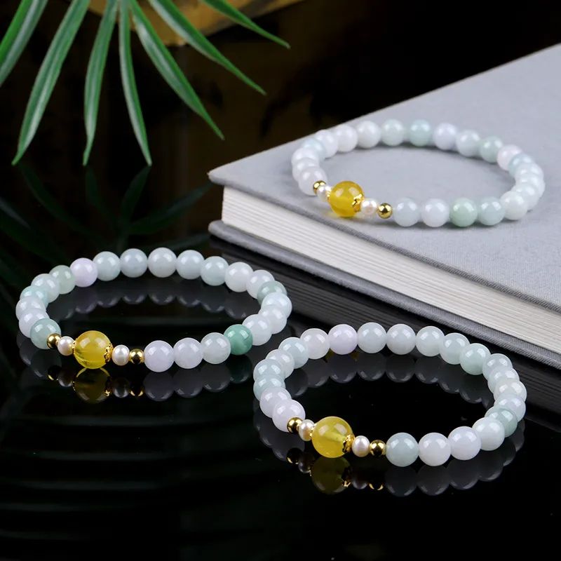 Yi Zhen Ge Glutinous Jade Jadeite Bracelets Women's-7