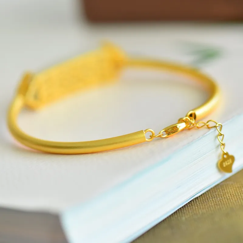 Yi Zhen Ge Hetian Jade S925 Silver Bangles Women's Pale Greenish White Jade-6