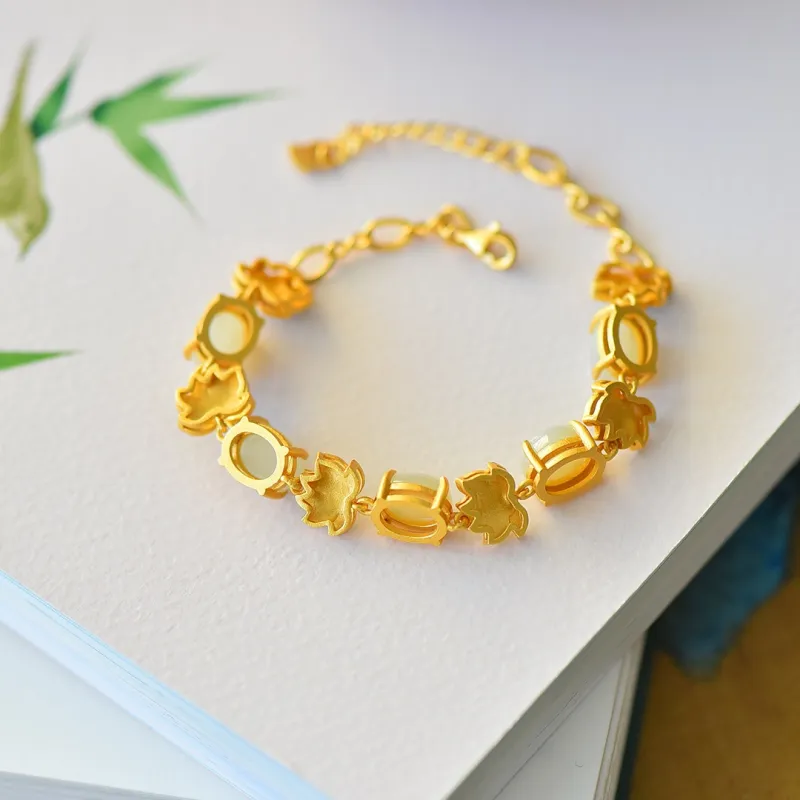 Yi Zhen Ge Hetian Jade Bracelets Women's White Jade-6
