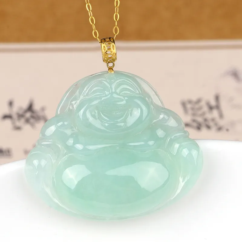 Yi Zhen Ge Glutinous Jade Jadeite Pendants Unisex-3