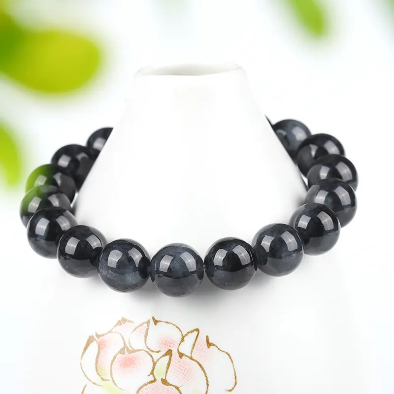 Yi Zhen Ge Bean Type Jadeite Bracelets Unisex-6
