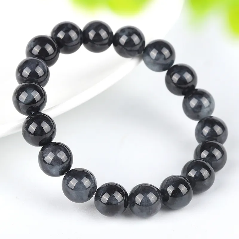Yi Zhen Ge Bean Type Jadeite Bracelets Unisex-1