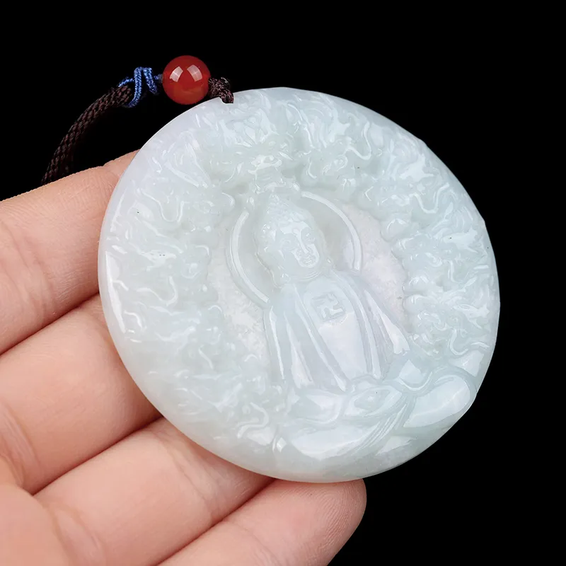 Yi Zhen Ge Glutinous Jade Jadeite Pendants Unisex-1