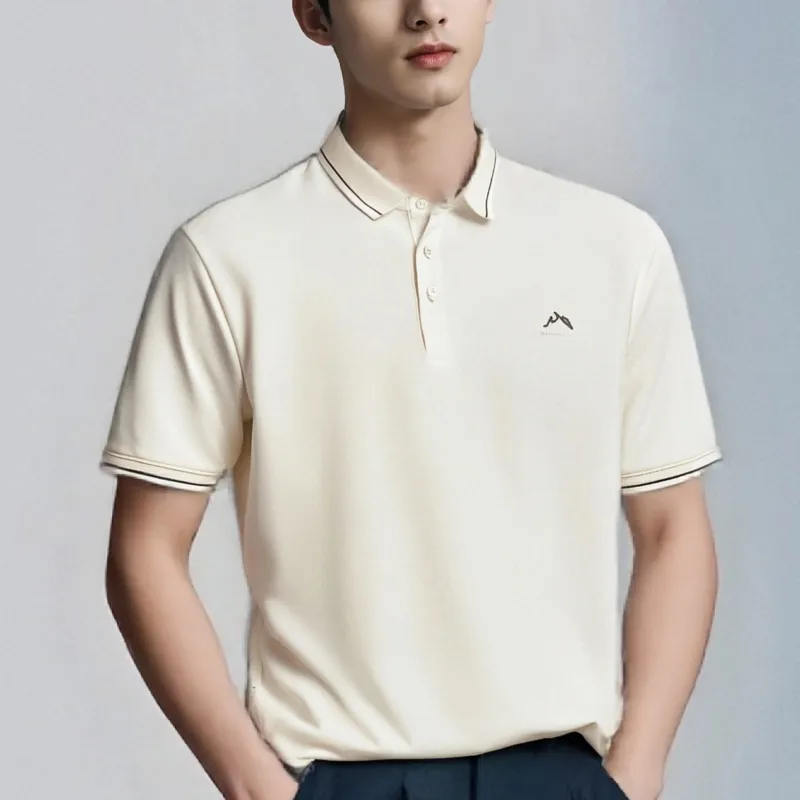 HLA The Mountain Is Not In The High Series Short Sleeved Polo Shirt Men's-25