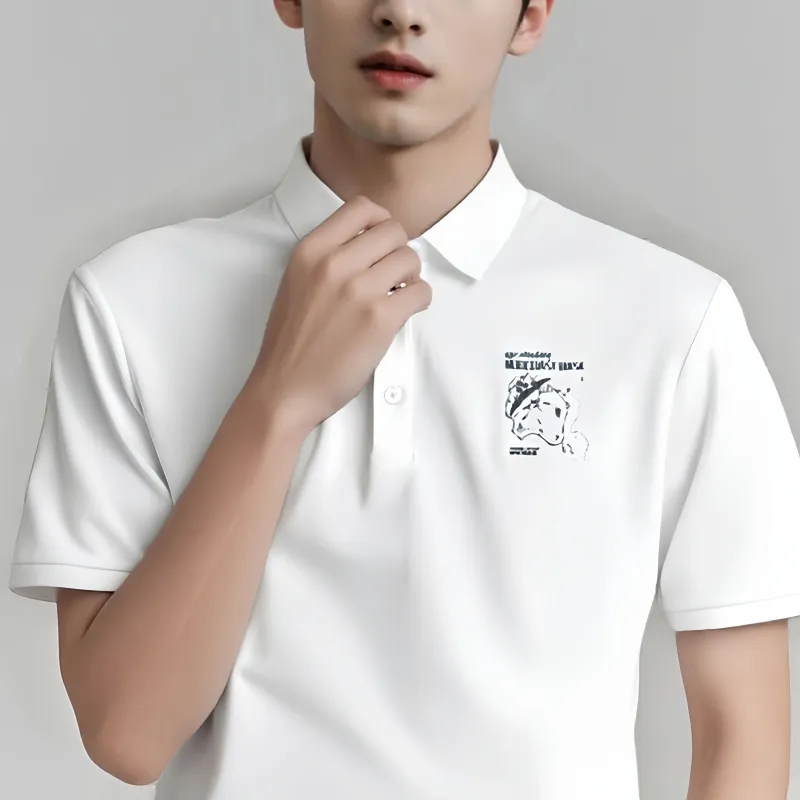 HLA x SANTI,LIANMINGKUAN Short Sleeved Polo Shirt Men's-22