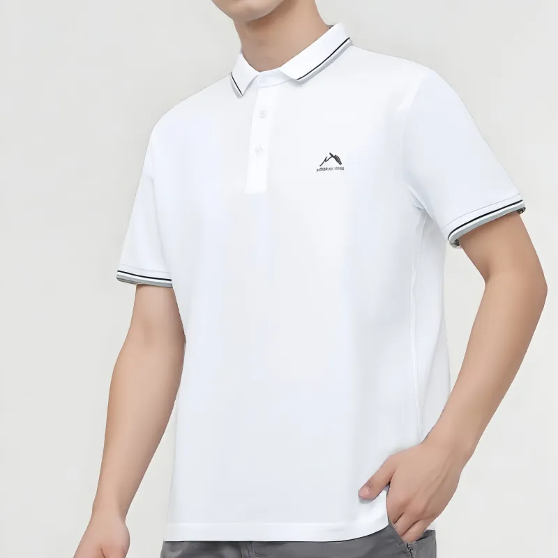 HLA The Mountain Is Not In The High Series Short Sleeved Polo Shirt Men's-13