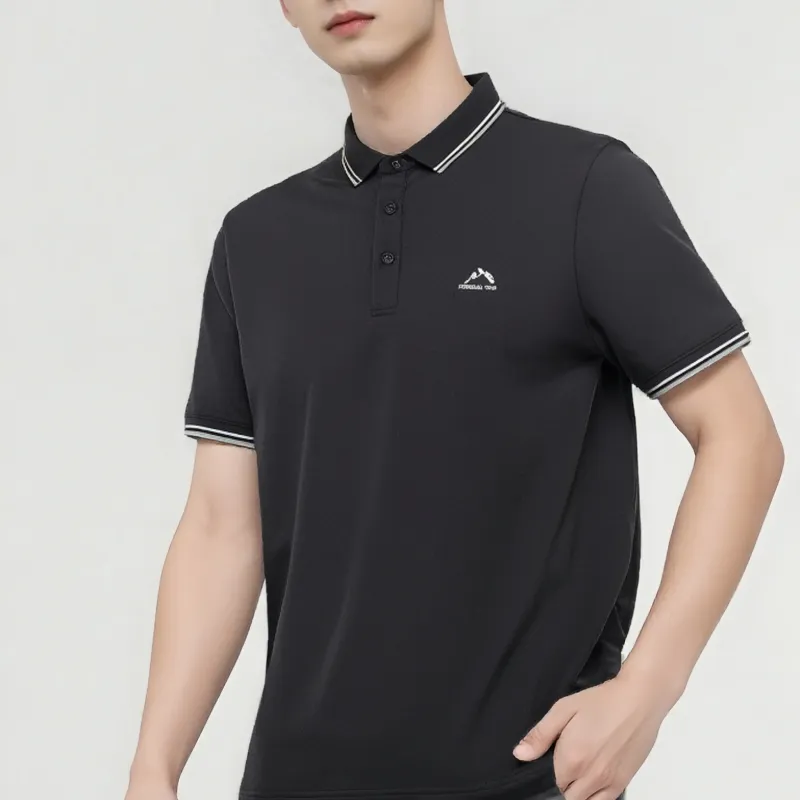 HLA The Mountain Is Not In The High Series Short Sleeved Polo Shirt Men's-7