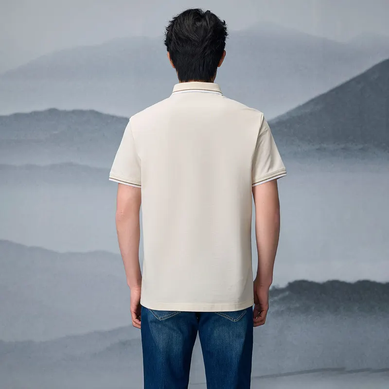 HLA The Mountain Is Not In The High Series Short Sleeved Polo Shirt Men's-3